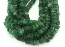 16" Long Natural Green Aventurine Gemstone Smooth Heishi Beads Size 5-6 MM