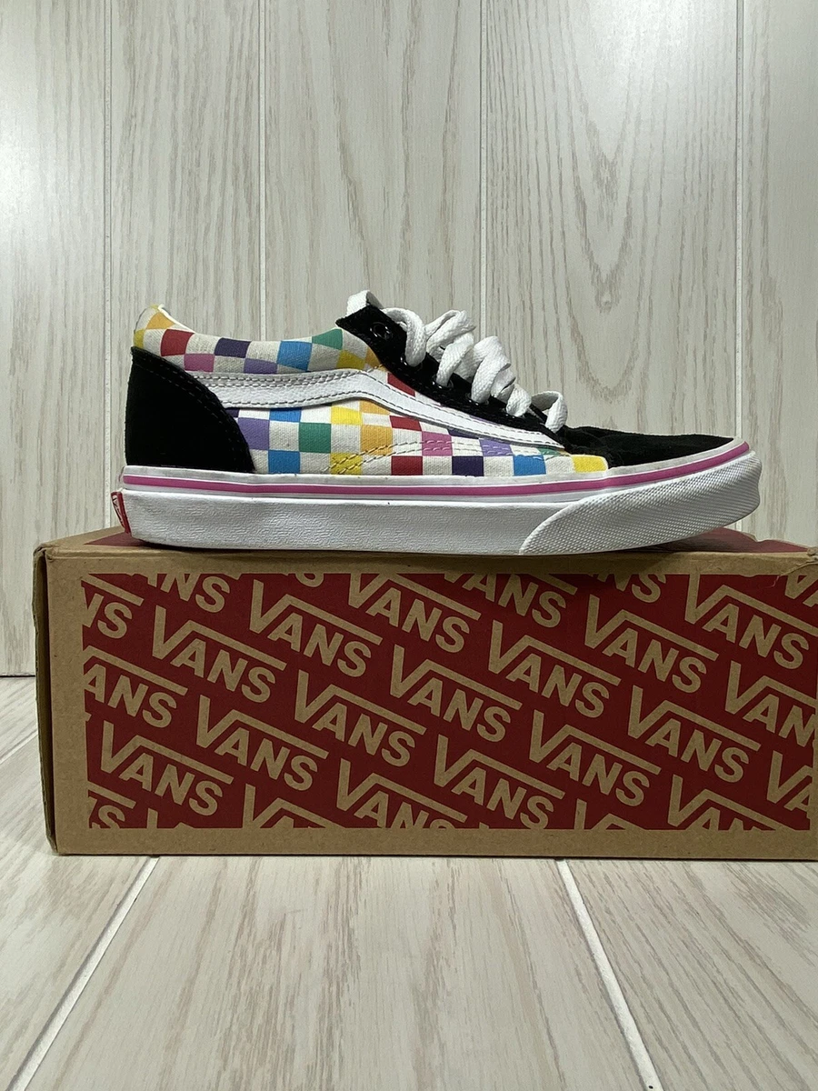 How to clean hotsell rainbow checkered vans