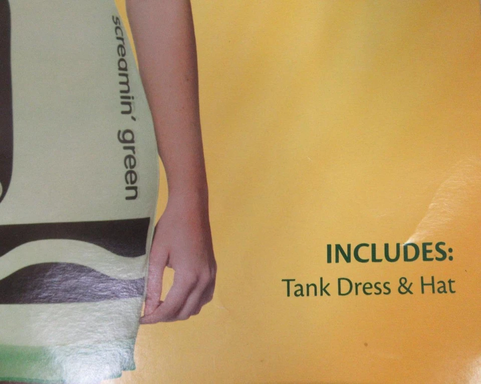 Crayola Verde Crayón Halloween Disfraz Tanque Vestido y Sombrero Adolescente Tallas 13-16 Foto 4 de 4