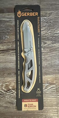 New!! Gerber Paraframe 1 Clip  Folding Knife Silver