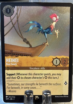 hei hei lorcana card Disney signed by Ryan Miller game 43/204 Description Disney Lorcana Rise of the