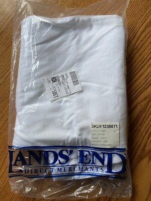 NEW Lands End Womens Crisp White Sport Knit Pants LARGE drawstring Waist Soft