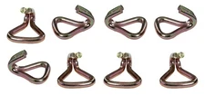 8 pcs - 2" Heavy Duty Double J Wire Hook tie down strap cargo webbing rigging