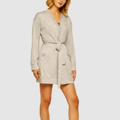 FourLaps Status Wrap Gym Robe Women's XS Oatmeal Heather Belted NWT $98.