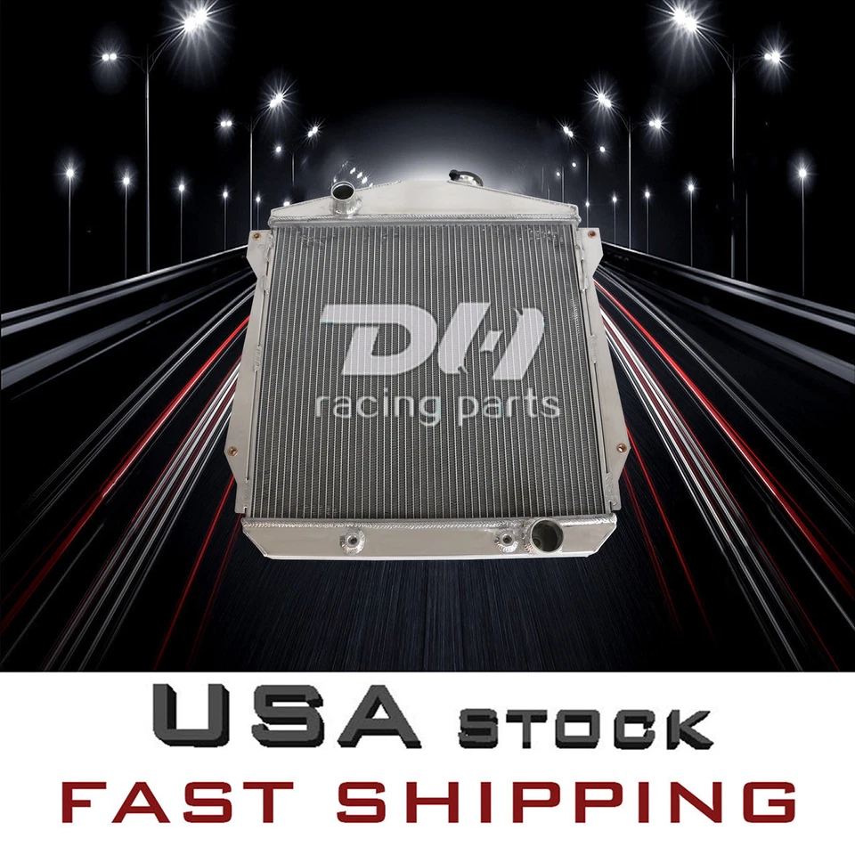 Radiador de aluminio de 3 filas apto para Chevrolet DR/DJ/Sedan/Fleetline 1946-1948 L6 #4348CH Foto 2 de 4