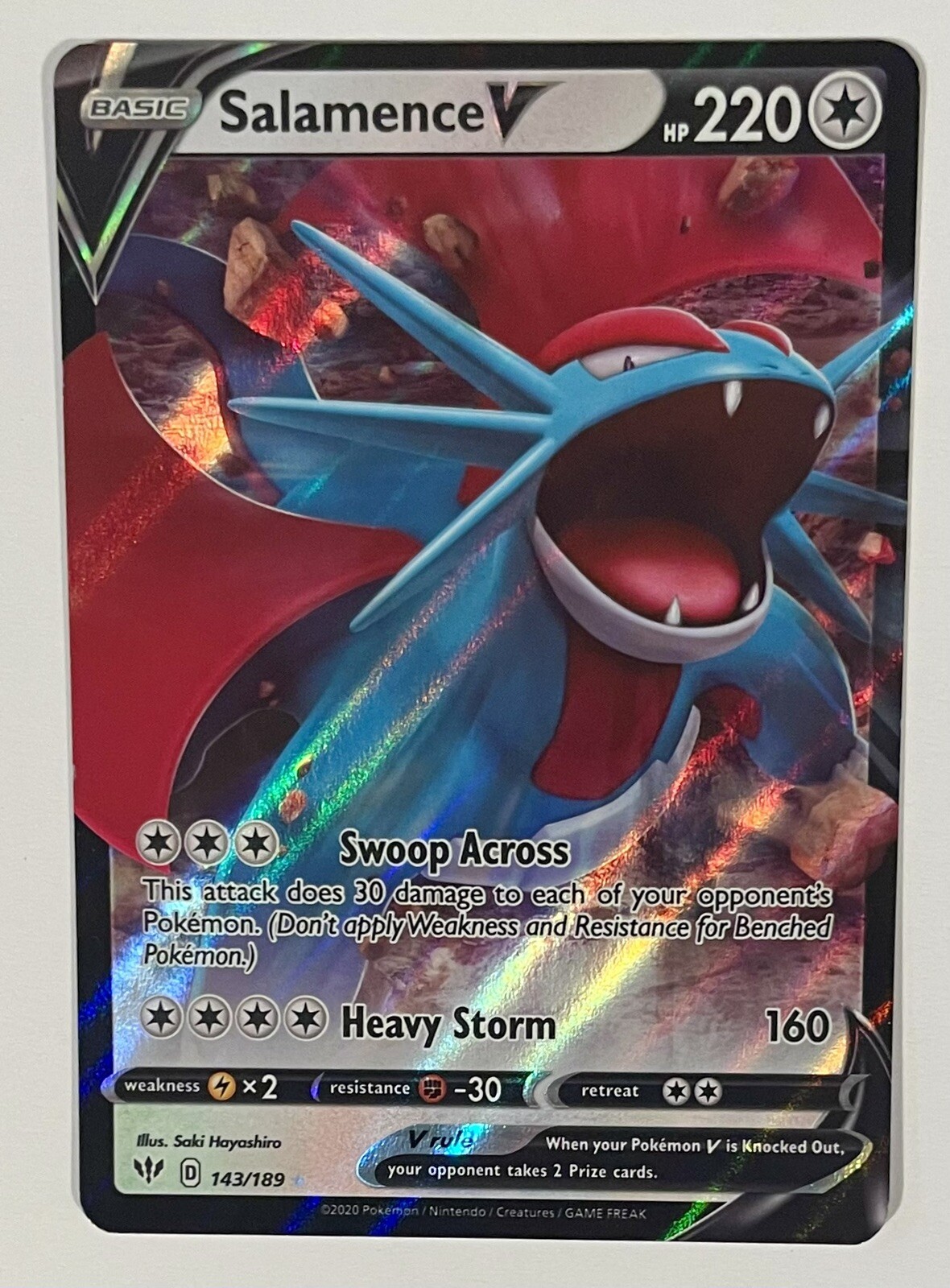 Pokémon TCG Salamence V Darkness Ablaze 143/189 Holo Ultra Rare Near Mint