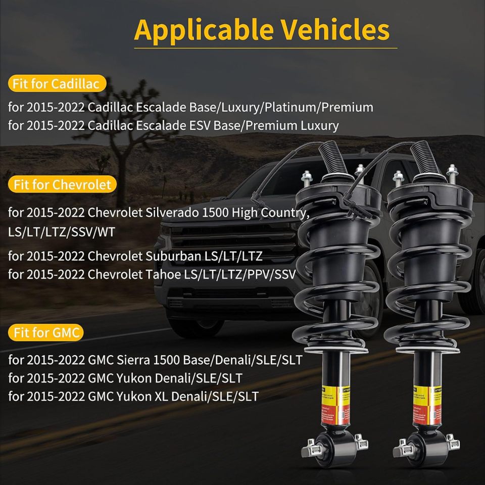 Gearzaar Front Strut And Spring Assemblies For Escalade Tahoe Yukon Denali With MagneRide - Pair, 84176631