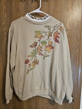 Vintage Blair Leaces Motif Logo Print Crewneck Sweatshirt Brown Size XL