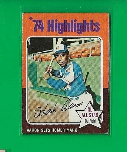 1975 Topps Hank Aaron Atlanta Braves HL  #1   🚀😳💥 G/VG 