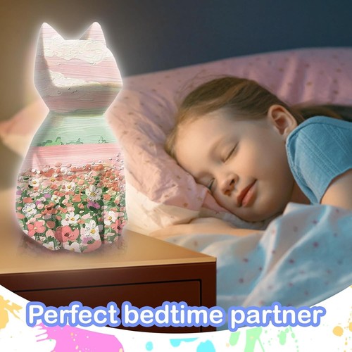 Goodyking Paint Your Own Cat Lamp Kit, DIY Cat Crafts Night Light, Painting Kit - Picture 4 of 6