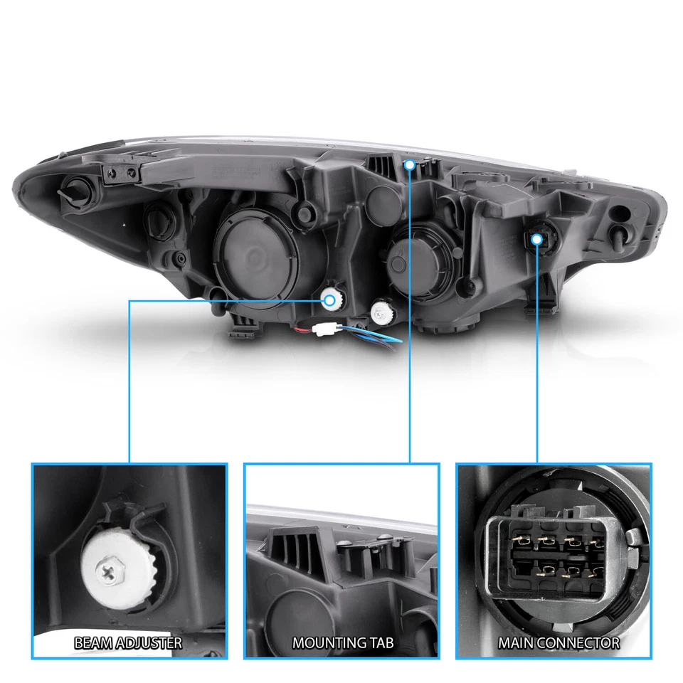 [LED LIGHTS Bar] 2014-2016 For Kia Forte / Forte Koup / Forte 5 Black Headlights Foto 3 de 4