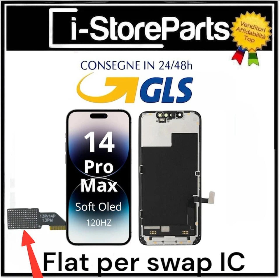 DISPLAY LCD TOUCH SOFT OLED APPLE IPHONE 14 PRO MAX SCHERMO PARI ORIGINALE 120HZ