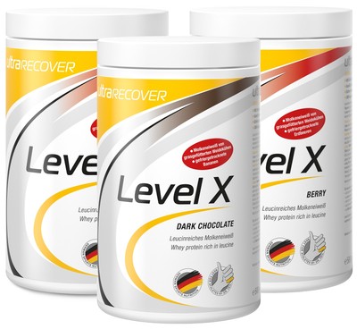 Ultra Sports LEVEL X 3 Dosen Molkeneiweiß Recover Paket