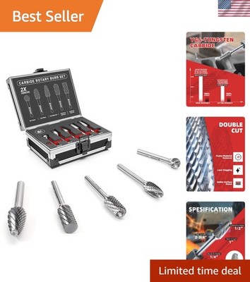 Tungsten Carbide Rotary Burr Set 5PC - Durable & Versatile Metalworking Tools