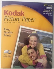 Kodak Picture Photo Paper 8.5" x 11" Matte/Soft Gloss 51lb 25 Sheets NEW Sealed