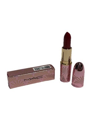 MAC Lustreglass Sheer Shine Lipstick -Put A Bow On It NEW IN BOX MEDUM BEIGE RED
