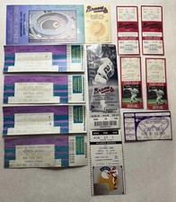 Lot Of 12 Atlanta Braves Ticket Stubs, 1993-2005