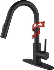 KPW Kitchen Faucets, Matte Black Faucet with Pull Down