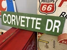 Vintage Chevrolet Corvette Drive Porcelain Sign