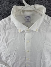 Brooks Brothers All Cotton Non-Iron Slim 16 4/5 Button-Down White Shirt Men