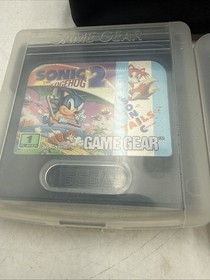 Sega Game Gear Console Lot 5 Games Carrying Case Charger Powers On Clean READ