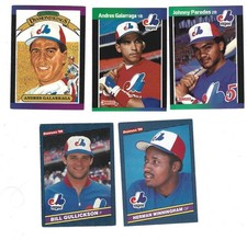 Lot of 5 - Donruss Monreal Expos Baseball - 1986 (2), 1989 (3)