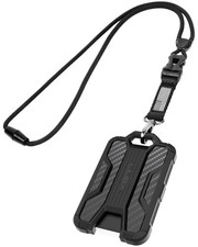 Badge Holder with Heavy Duty Breakaway Lanyard, Carbon Fiber-Texture, Durable...