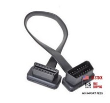 OBD2 Scanner - OBD 2 Flat Ribbon Extension Cable 16 Pin Male to Female Port