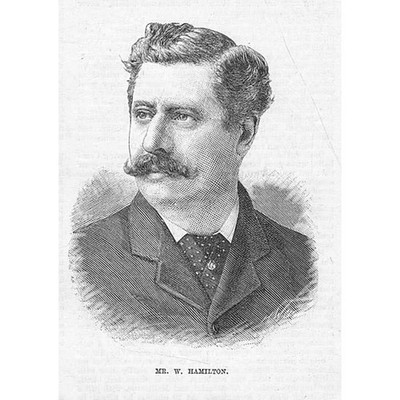 Mr W.H Hamilton viktorianischer Sänger & Schauspieler - antiker Druck 1884