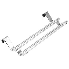 Stainless Steel Adjustable Double Over Cabinet Door Retractable Towel Holder