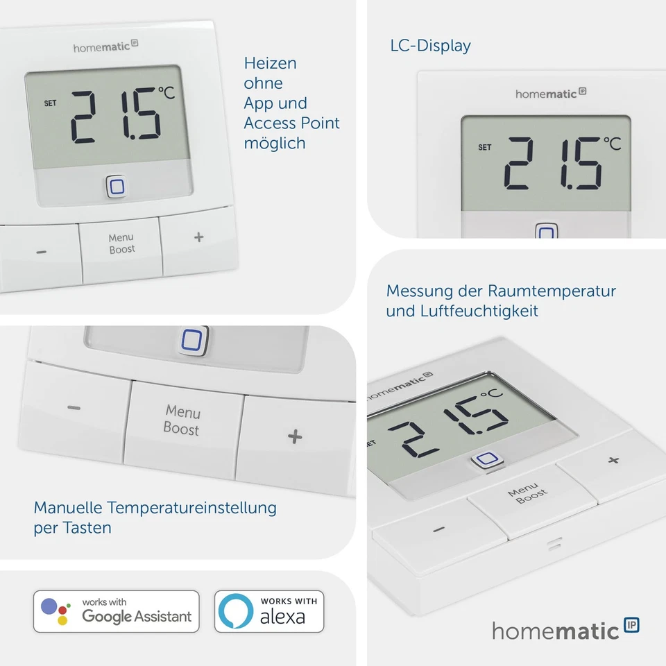 Smart Home Wandthermostat – Basic digitales Thermostat für Heizkörper mit/ohn... - Bild 3 von 4