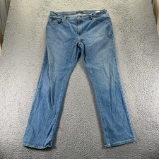 Tommy Hilfiger Jeans Mens 38x32 Blue Cotton Denim Straight Leg Workwear Stretch