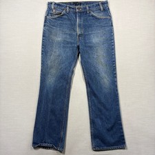 Vintage Levis 517 Bootcut Men 34x29 Blue Distressed Stained Cowboy Workwear