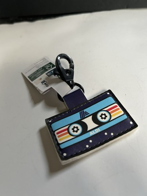 #ad Aldi Keychain Quarter Keeper Cassette Tape Shopping Cart Coin Holder $5.75