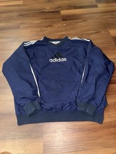 VINTAGE Adidas Mens Size L Pullover Windbreaker Track Jacket Navy Blue