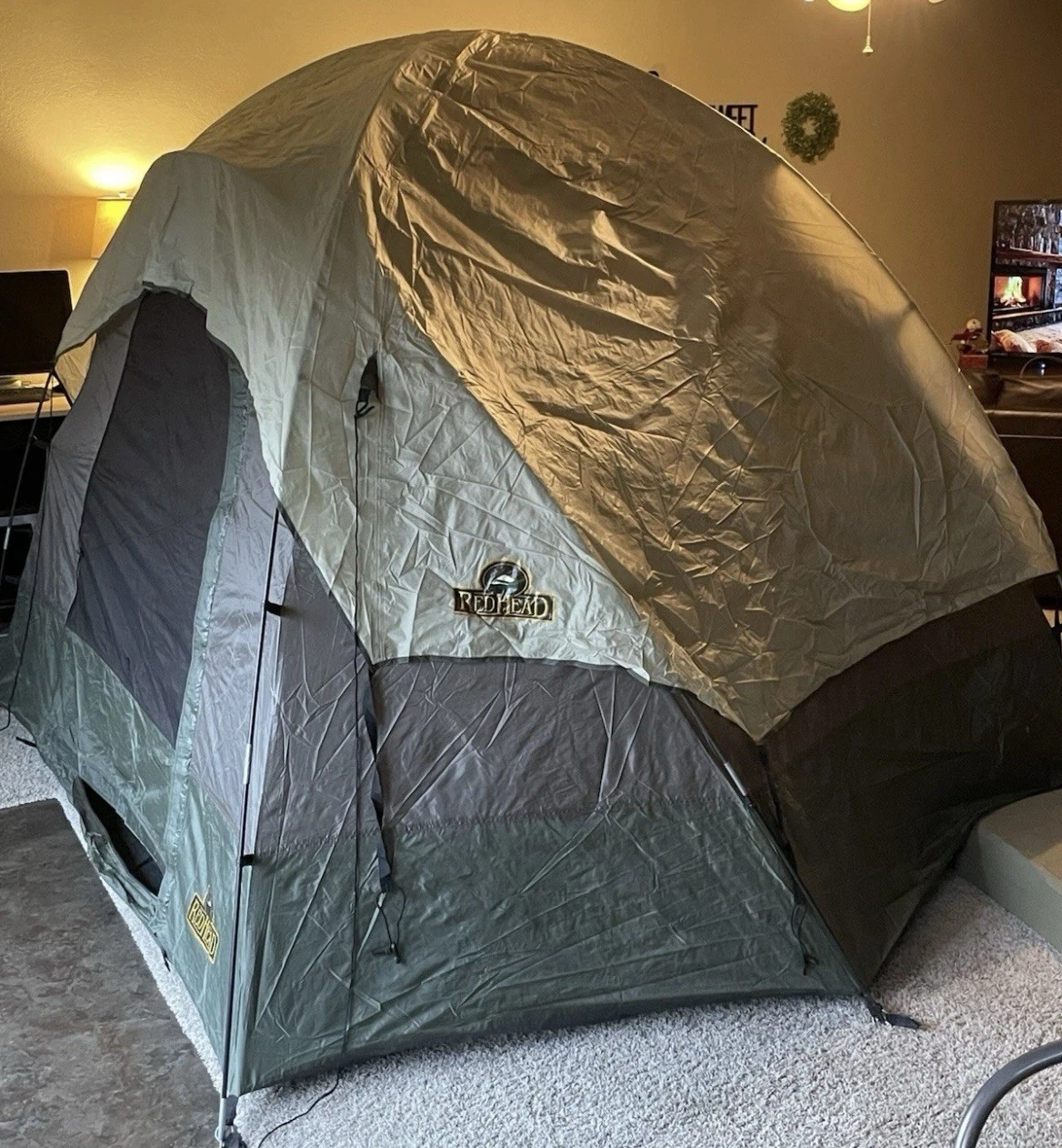 6-Person Red Head Camping Tent, 3 Pole Design, Outdoor