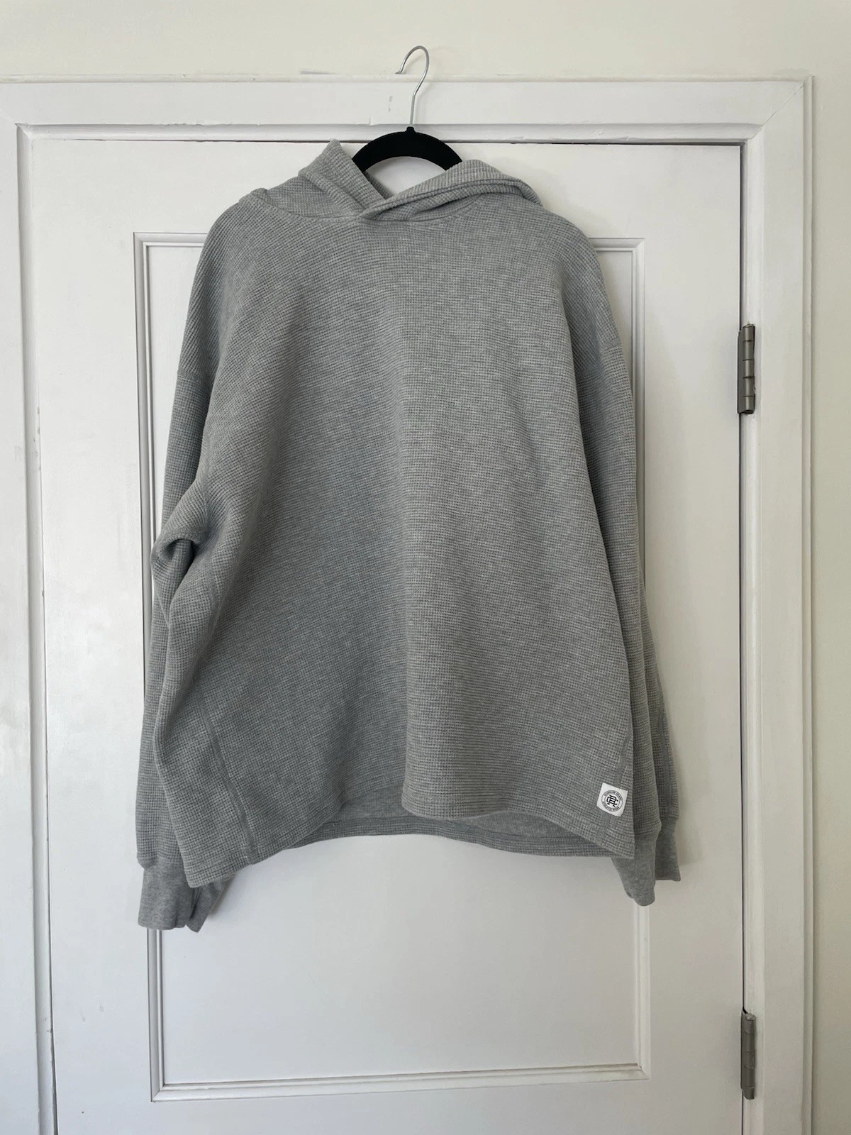 Reigning Champ Flatback Thermal Hoodie Grey Large Men