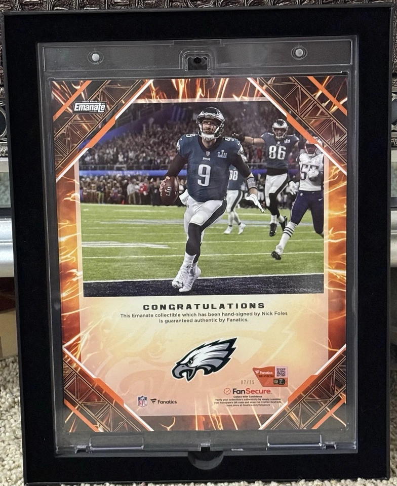 Foto firmada por Nick Foles 8x10 Emanate/99 fanáticos certificado de autenticidad Eagles SB LII Foto 2 de 2