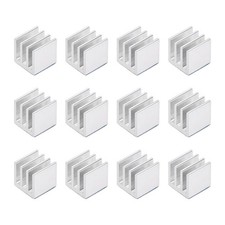 10x10x10mm Silver Tone Aluminum Heatsink Thermal Adhesive Pad 3D Printers 12Pcs