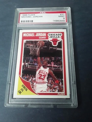 1989 Fleer Basketball Card - #21 Michael Jordan, PSA 9 MINT Bulls Champion