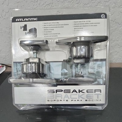 Atlantic SPB03 Tilt and Swivel Speaker Bracket Mount, Easy Installation, Silver