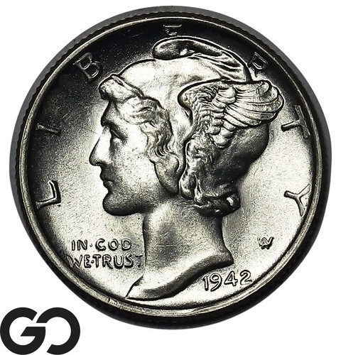 1942-S Mercury Dime, Lustrous Solid Gem BU++