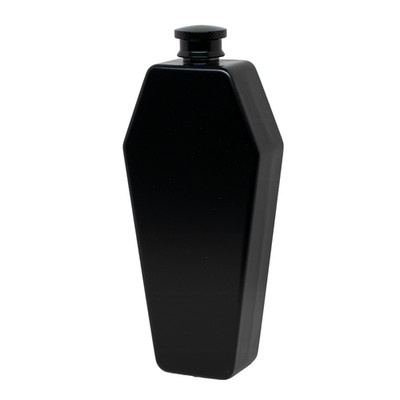 Schwarz Gothic Sarg Flachmann 3,5oz Edelstahl Vampir Goth Festival Geschenk