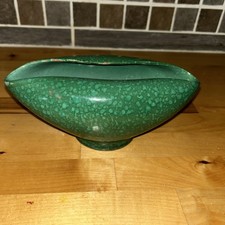 MADE IN ITALY SHELL PATTERN SPECKLED GREEN VINTAGE VASE/PLANTER