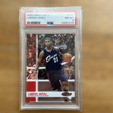 LeBron James 2005 Finest Fact PSA8 NBA Rookie Card #FF23 Parallel Insert. rookie card picture