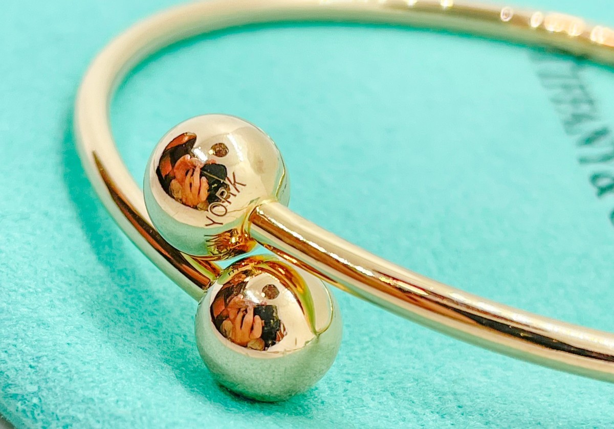 Tiffany & Co. Hardwear 8mm Ball Bypass Bangle Bracelet 18K Rose