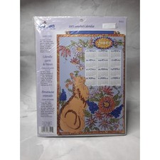 Bucilla 2009 Jeweled Felt Calendar Garden Kitty J86121 Keepsake Wallhanging