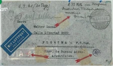 71318 - GERMANY - Postal History -  LATI  FLIGHT to ARGENTINA 31.08.1941 Pastore