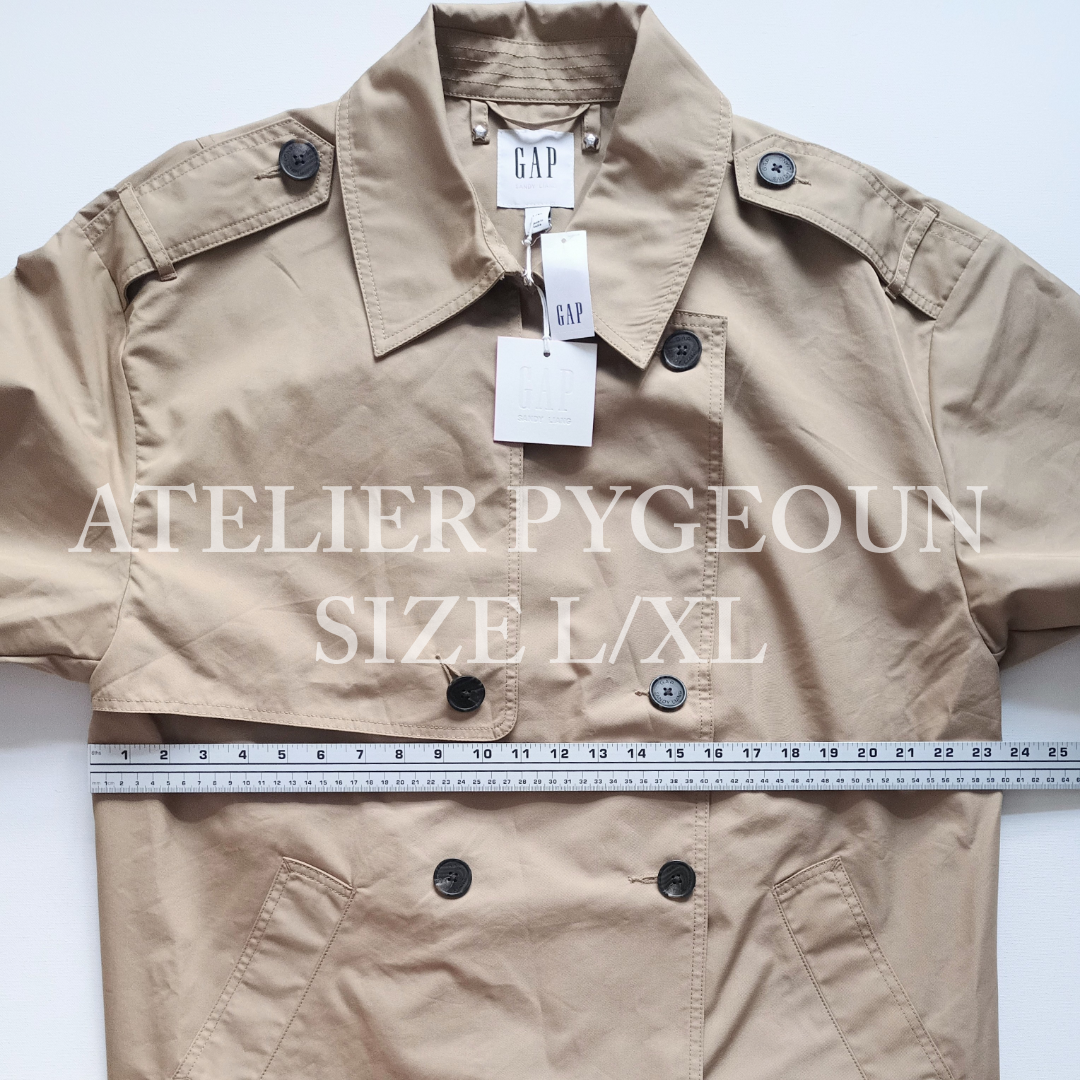 NWT Sandy Liang X Gap Bow-back Trench Coat w/ Belt Mojave Tan XXS