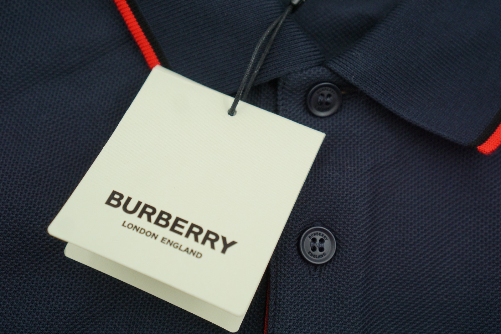 Men Burberry Polo Shirt Pullover Walton Navy Blue Size US48 3XL XXXL image 8